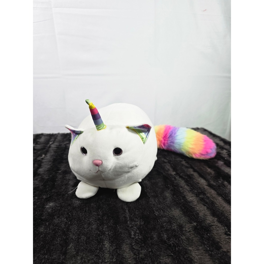 Douglas Caticorn Plush White Cat Unicorn Rainbow Tail Stuffed Animal Toy